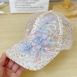 Mũ Bóng Chày Ren Mỏng Thoáng Khí Có Kim Sa Lấp Lánh Phù Hợp Cho Mọi Trận Đấu Mùa Hè
