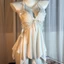 Váy ngủ bướm DARON, Dây buộc dây buộc áo ngủ yếm, Đồ lót nữ thoải mái Ice Satin Silk Váy ngủ ngọt ngào có miếng đệm cho nữ
