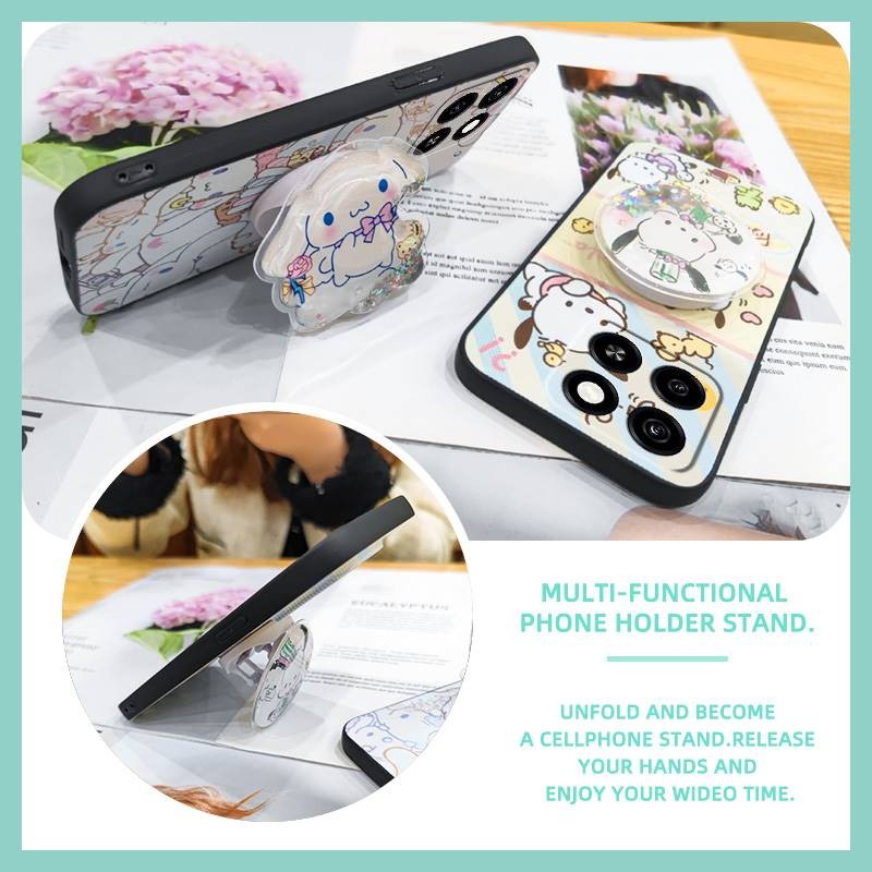 Ốp Mềm Chống Bụi Bẩn Ốp Lưng Điện Thoại ZTE Blade A35 / A55 Lấp Lánh TPU Dễ Thương Da Cảm Giác Silicon Thiết Kế Thời Trang Hoạt Hình Xoay Đứng Chống Va Đập Bảo Vệ Ống Kính Điện Thoại Chống Thấm Nước