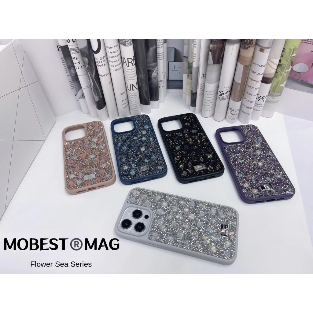 Ốp điện thoại MOBIEST iPhone 16 Vỏ bảo vệ Flower Sea Diamond 16 Promax Glitter 15 Pro Long lanh sang trọng Flash Diamond cao cấp 14PM Vỏ bảo vệ toàn diện chống sốc