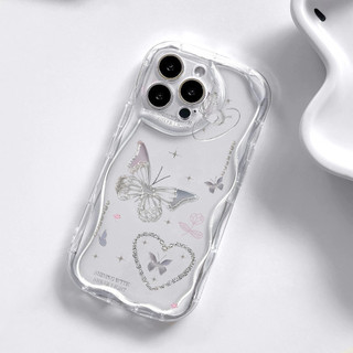 Ốp Điện Thoại Cho Samsung Galaxy S24 FE S25 Ultra Plus A16 A55 A35 A54 A15 A06 Vỏ Trong Suốt Kem Bướm Vồng Cạnh Camera Bảo Vệ Thời Trang Silicon Chống Sốc