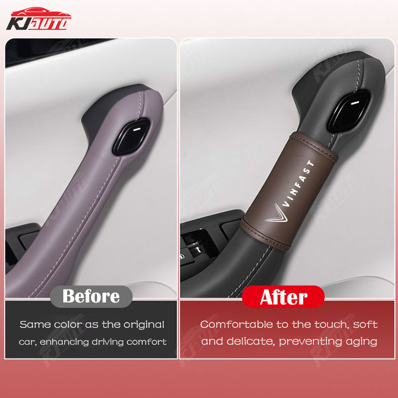 Vinfast Nội Thất Ô Tô Tay Nắm Cửa Bao Da Chống Trầy Xước Và Vết Bẩn Phụ Kiện Cho VF 8 VF 9 VF E34 Lux A Fadil President SA VF E34