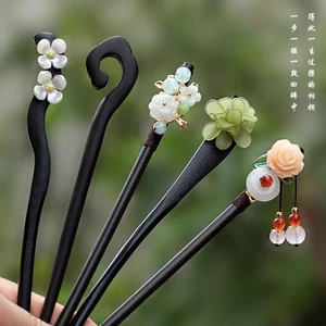 Kẹp Tóc Bằng Gỗ Cổ Gỗ Đàn Hương Đen Kẹp Tóc Cao Cấp Đơn Giản Hiện Đại Hàng Ngày Kẹp Tóc