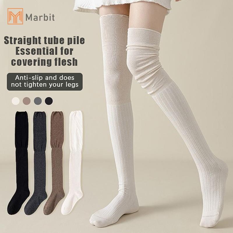 Marbit Màu Trơn Đùi Vớ Cao Cấp Nữ Hợp Thời Trang Trên Đầu Gối Nữ Tất Dài Nhiệt Ấm Cotton Ống Cao Quần Legging Mới