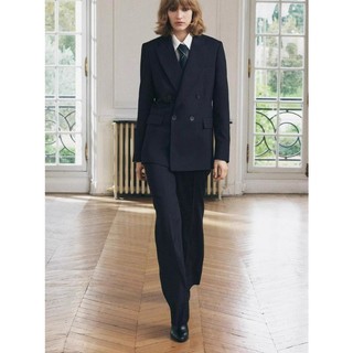 Zara Thu Đông Phong Cách Mới Nữ Âu Mỹ Phong Cách Quần Thẳng9382320  Blazer ngực đôi9380320