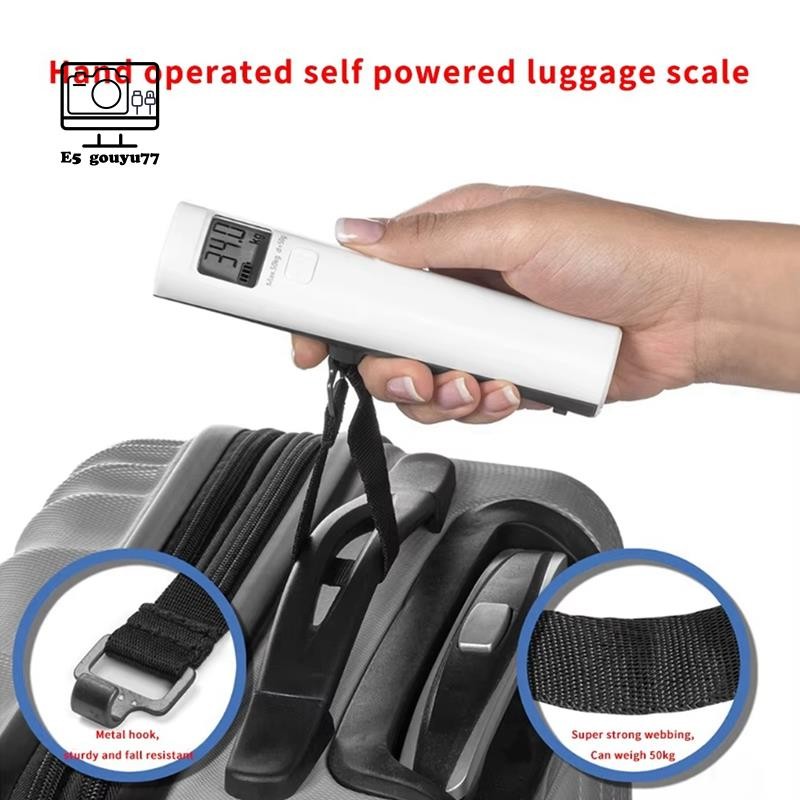 [Gouyu77] Cân hành lý cầm tay Phát điện 50kg 50g Hướng dẫn sử dụng cầm tay Cân hành lý treo kỹ thuật số Cân trọng lượng không cần pin