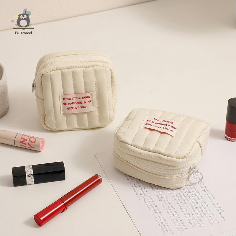 [Bluemood] Túi Đựng Mỹ Phẩm Nữ Nhỏ Để Trang Điểm Đóng Gói Khối Du Lịch Tổ Chức Essentials Cáp Sạc Túi Bảo Quản Túi Vệ Sinh Nữ Mới