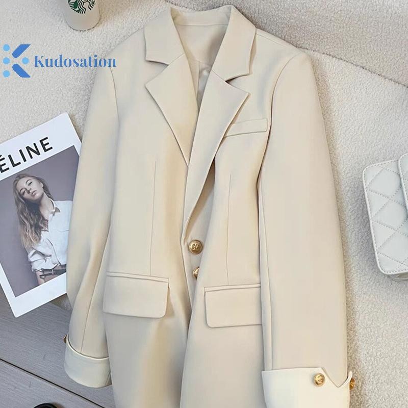 Kudosation Phù Hợp Với Áo Khoác Công Sở Nữ Thanh Lịch Chắp Vá Một ngực Nữ Blazer Đẹp