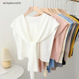 Airpeccutin Hàn Quốc Khăn Choàng Dệt Kim Mùa Hè Điều Hòa Không Khí Cổ Giả Bảo Vệ Cổ Đan Mỏng Thắt Nút Mũi Đeo Vai Khăn Cho Nữ EN