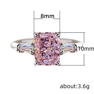 S925 Sterling Bạc Hồng Zircon Nhẫn Trang Sức Thời Trang Đơn Giản Quà Tặng Nữ 5