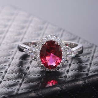 Nhẫn Ruby Bạc S925 Trang Sức Thời Trang Đơn Giản Quà Tặng Nữ 5