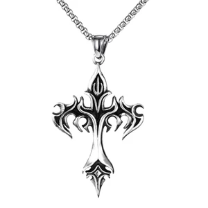 BTF Vintage Ngọn Lửa Thánh Giá Mặt Dây Chuyền Vòng Cổ Titan Thép Neckchain Nam Nữ Trang Sức Hàng Ngày Mặc Xương Đòn Dây Xích