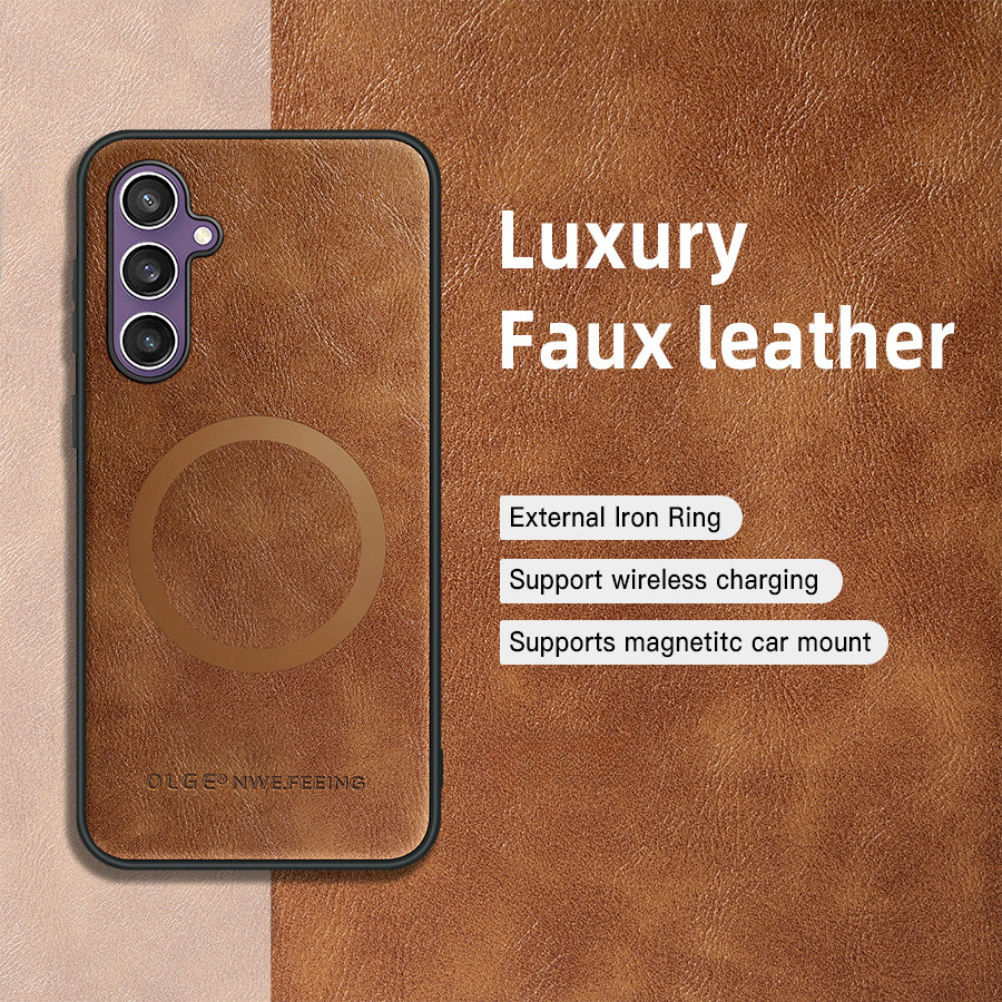 Ốp Điện Thoại Da Fuax Cho Samsung Galaxy S25 Plus S23 S24 FE S22 S21 S20 Note 10 20 Ultra Cover
