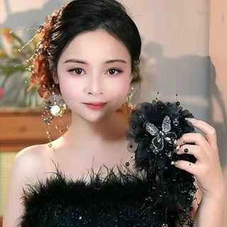 Vuốt Tóc SoulSpace cho bé gái với tua rua bốn cánh, kẹp lông vũ và nơ ngọc trai