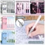BEABOUT 4 Cái / bộ Bút Gel, 0.5 Mm Mực Đen Bướm Miếng Dán Series Bút Trung Tính, Báo Chí Chất Lượng Cao Sử Dụng Đầu ST Nhanh Khô Bút Bi Học Sinh