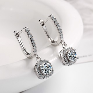 Hoa Tai Kim Cương Mosan Bạc S925 Nữ Hoa Tai Ngắn Kim Cương Cá Tính Hoa Tai Rỗng Quà Tặng Cho Nữ S83