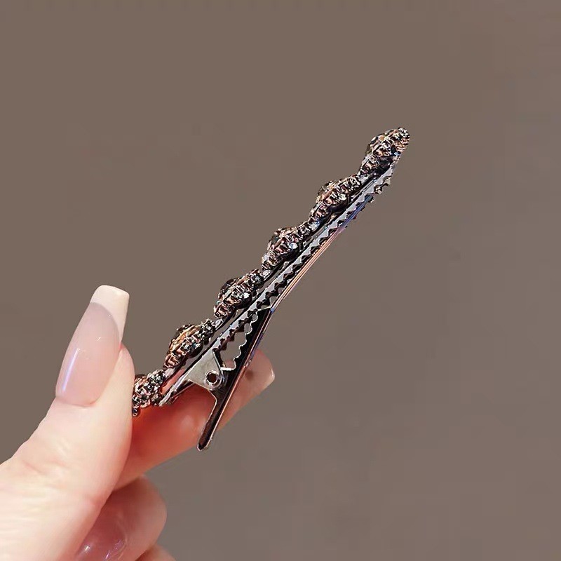 Mauropoli Kẹp Tóc Pha Lê Tinh Tế Hàn Quốc, mỏ vịt, phong cách Mori, kẹp bên nữ, dùng cho tóc gãy/búi