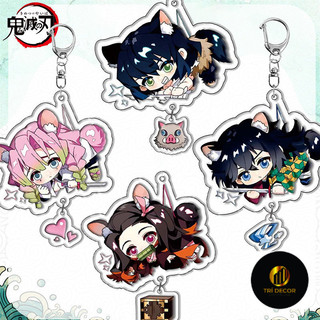 Anime Demon Slayer Móc Khóa Hoạt Hình Tanjirou Kamado Nezuko Tomioka Giyuu Kimetsu No Yaiba Acrylic Hai Mặt Mó