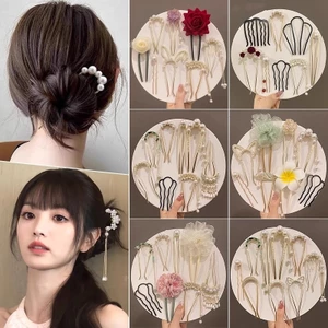 Kẹp Tóc Cuộn Dây Kẹp Tóc Hoa Hình Chữ u Kẹp Tóc Mũ Đội Đầu Cổ
