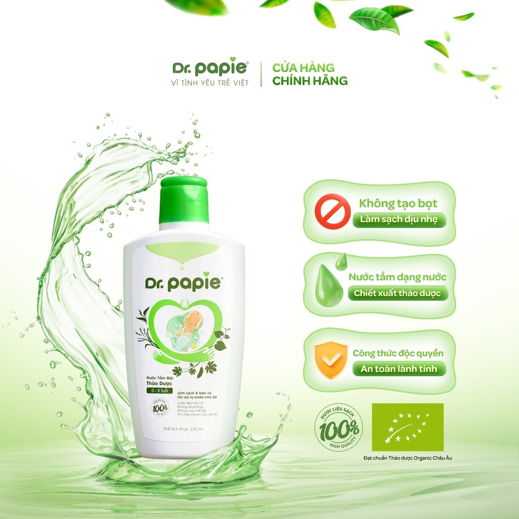 Ảnh Nước Tắm Thảo Dược Dr.Papie Giúp Giảm Mẩn Ngứa, Rôm Sảy, Hỗ Trợ Làm Sạch, Mát Da Bé Chai 230ml/Chai 500ml 3