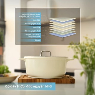 Bộ nồi phủ gốm Haatz chống dính chịu nhiệt cao an toàn cho sức khỏe dùng cho mọi loại bếp