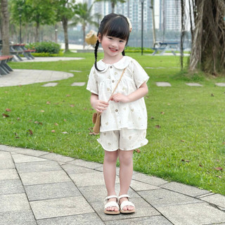 [8-26kg] Set Bộ Hè Xô Linen Xịn Cộc Tay Mềm Cho Bé Gái Đi Học Đi Chơi- Trắng Tim Nâu