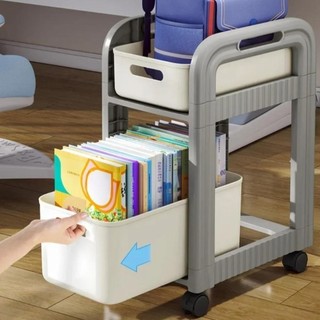 Xe đẩy lưu trữ kệ sách JKDESIGN, Xe đẩy lưu trữ cuộn 2 / 3 tầng có thể di chuyển, Giá lưu trữ nhiều lớp đa năng 4 bánh công suất lớn