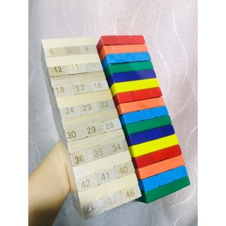 Đồ Chơi Rút Gỗ 54 Thanh Màu – Gỗ Tự Nhiên Láng Mịn, Có Xúc Xắc, Trí Tuệ – Phù Hợp Mọi Lứa Tuổi