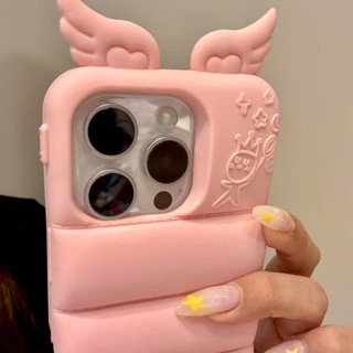 Ốp điện thoại túi khí cánh thiên thần ba chiều tiên tiến cho iPhone16 15 14 13 Pro Max bảo vệ camera chống sốc chống rơi mặt sau mềm