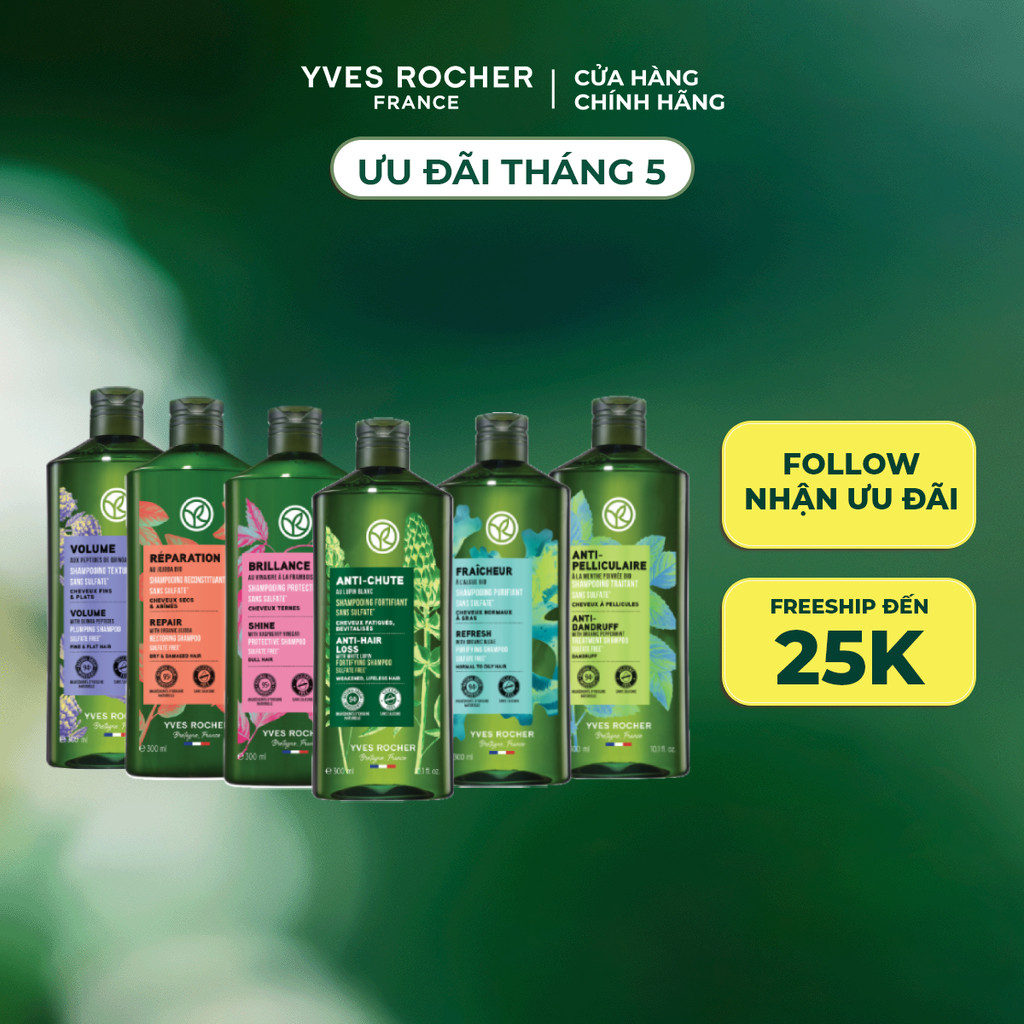 Review Dầu Gội Yves Rocher Thiên Nhiên Không Sulfate Silicone 300ml