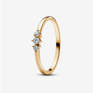 Còn hàng [2024 Mới] Nhẫn ba đá bằng vàng 14k với kim cương nhân tạo