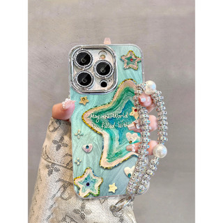 ✨2123 Hidden Star Green Apple 16pro Ốp Điện Thoại 15 / 14 / 13 / 12 / 11 Sợi Lông Vũ Đơn Giản x / xr / 8p / 7 Vòng Tay 25.5.7