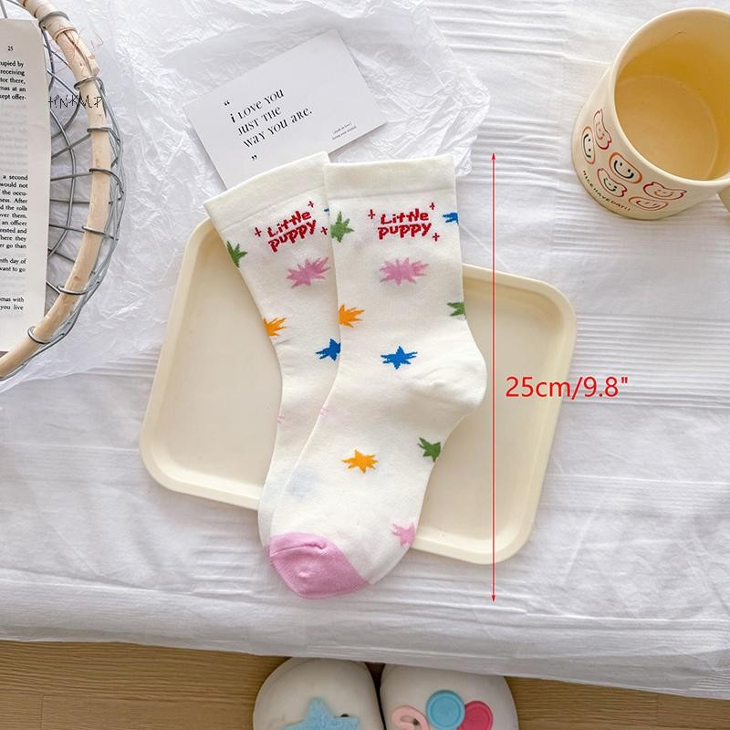 Tất hoạt hình HNKMP dành cho nữ Tất ống giữa ấm áp thời trang chất lượng cao ấm áp Tất Cotton thoải mái mềm mại.