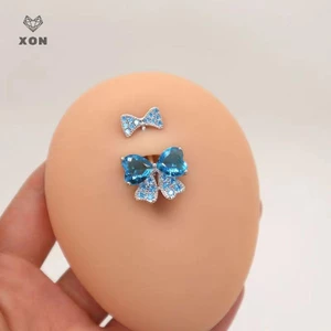 XON Khuyên Rốn Hình Nơ Đính Đá Zircon Thời Trang Cho Nữ
