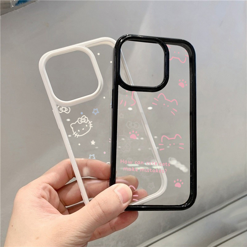 Vỏ Tương Thích Cho iPhone 16 11 12 13 14 15 Pro Max Cho iPhone 16e XR X XS Max 7 8 Plus SE2020 2022 Mèo Dễ Thương Silicon Trong Suốt Chống Sốc
