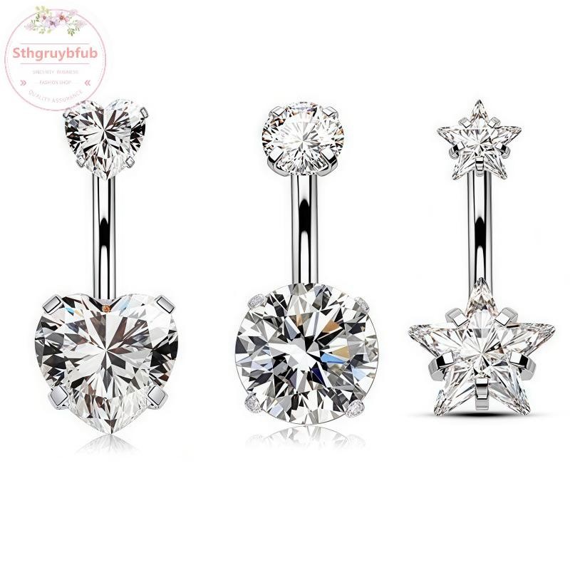 STHB Gợi Cảm Bụng Rốn Xuyên Thép Không Gỉ Thời Trang Trái Tim Bụng Nút Nhẫn Nữ Bé Gái Bụng Xuyên Nhẫn Trang Sức Cơ Thể VN