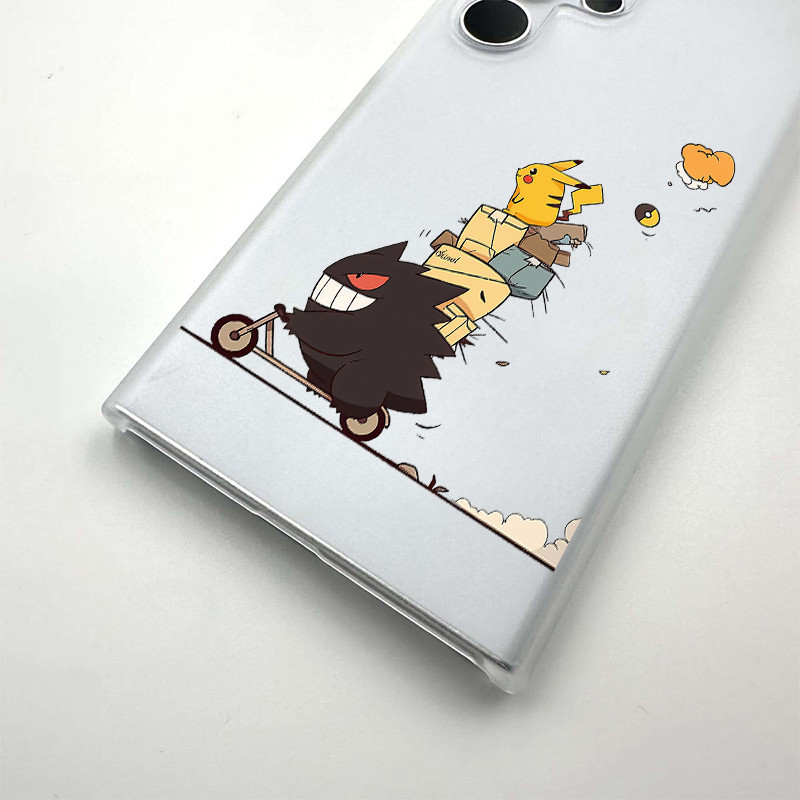 Dành Cho Samsung S25 Ultra S24 Ultra A56 S23 Pokemon Pikachu Gengar Siêu Mỏng Mờ Cứng Ốp Lưng Điện Thoại S22 S21 FE S20 A55 A53 A16 A15 A33 A72 Vỏ Chống Sốc