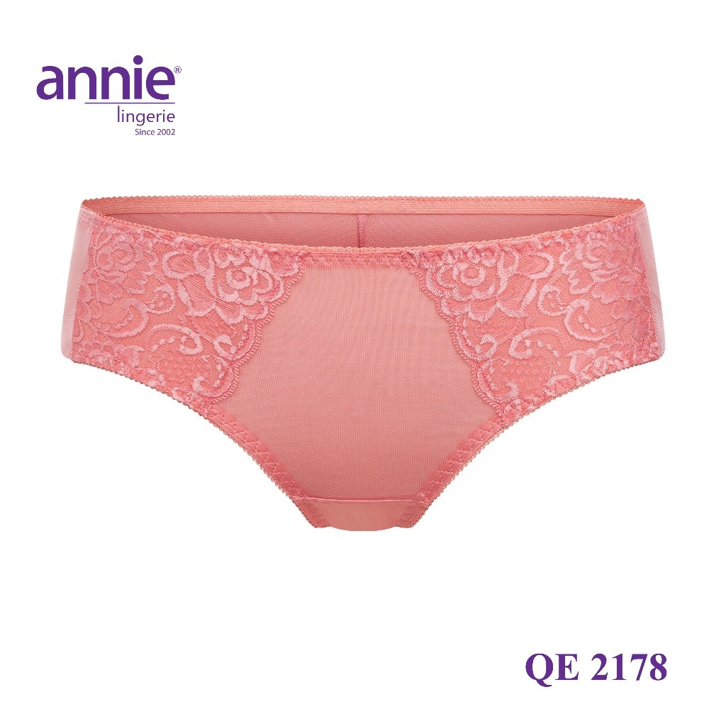 Combo 5 quần lót nữ phối ren annie QE 2178 không vết hằn, co giãn 4 chiều, lưng thấp mặc thoải mái