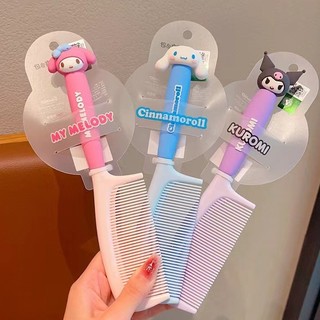 [ 11k Đánh giá ] Lược dễ thương cho tóc dài không làm tổn thương da đầu sử dụng tại nhà cho cô gái tóc đuôi ngựa sinh viên Sanrio Kuromi F0NM