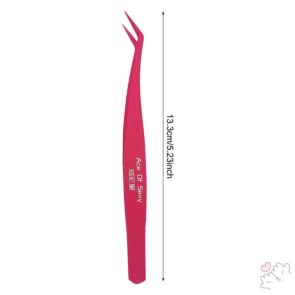 Thép không gỉ Slanted Eye Brow Kẹp Lông Mi Giả Nối Dài Nhíp Trang Điểm Dụng Cụ Mỹ Phẩm
