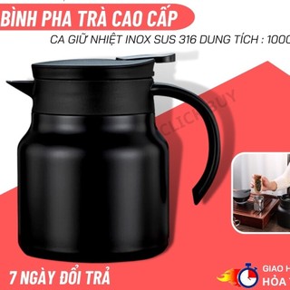 Bình trà giữ nhiệt có lưới lọc trà lõi inox 316 dung tích 1 lít - Phích nước nóng có tay cầm...