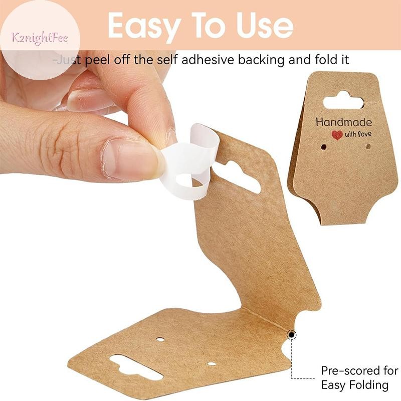 K2nightFee 100 Cái / lốc Vòng Cổ Thẻ Mặt Dây Chuyền DIY Handmade Gấp Cho Kẹp Tóc Vòng Tay Trưng Bày Trang Sức Giấy Tự Dính Thẻ VN