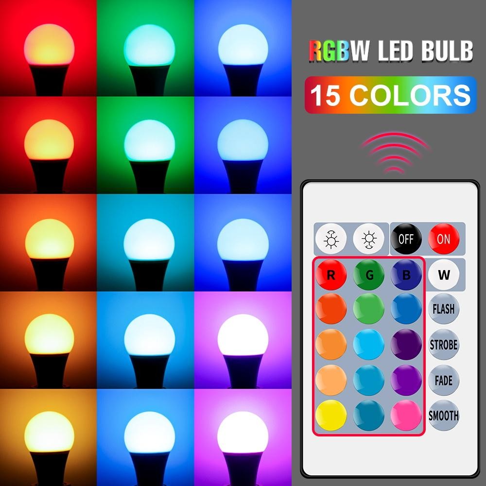 đèn LED RGB 9W 10W Đèn điều khiển thông minh có thể điều chỉnh độ sáng 220V Đèn đổi màu RGB Bóng đèn ma thuật | BigBuy360 - bigbuy360.vn
