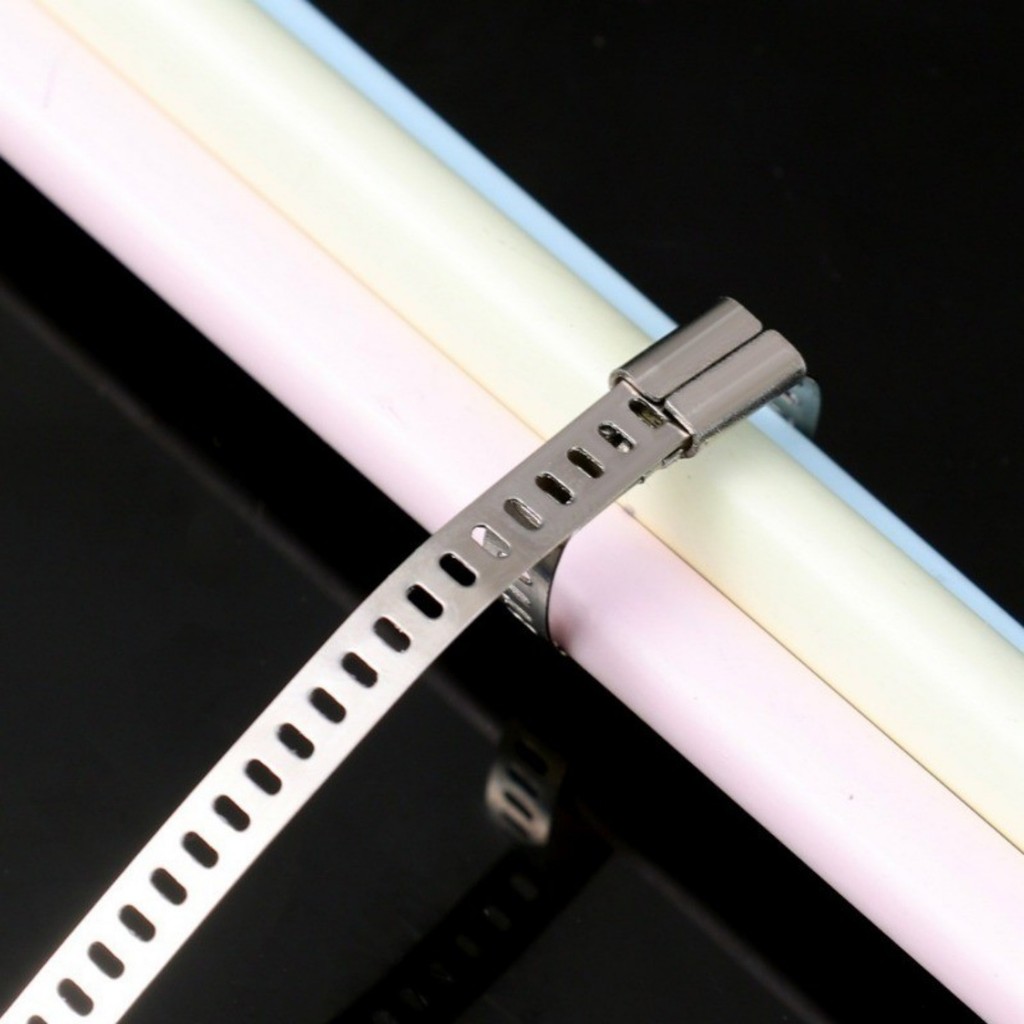 Dây buộc cáp bằng thép không gỉ 5 kích cỡ (150-400mm) Cấp công nghiệp hạng nặng, Dây buộc dây chống gỉ để bảo vệ cáp / ống, Gói 10 chiếc