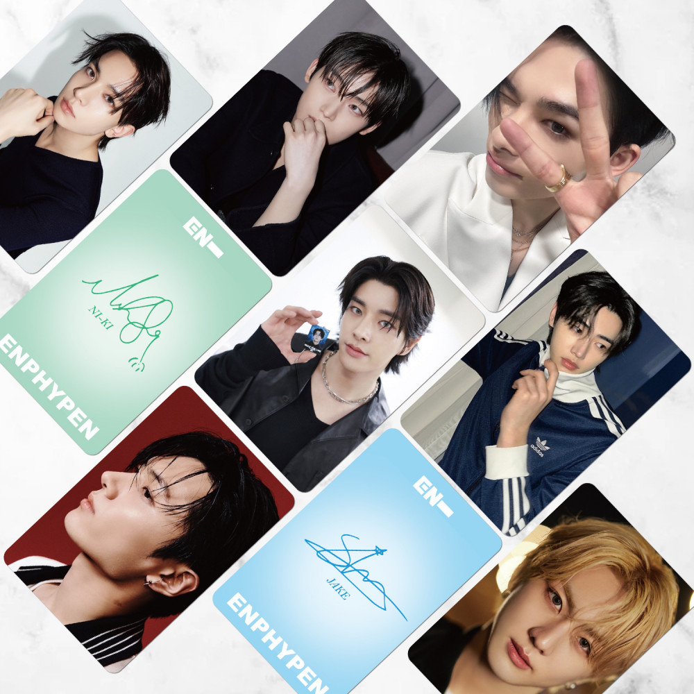 LINXX 55 Chiếc ENHYPEN Nhóm Lomo Cards Holographic 3 Inch Sưu Tập Thành Viên HD Photocards K-Pop Album Merch Bộ Thẻ Giao Dịch Cho ENGENE Bộ Sưu Tập Quạt