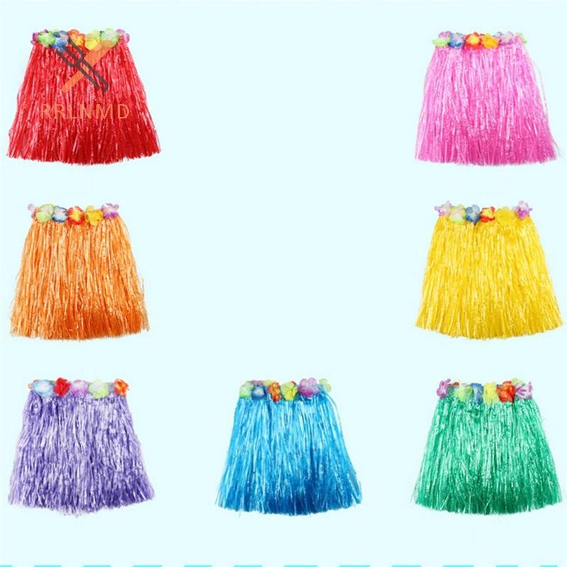 Rrlnmd Trẻ Em Bé Trai Bé Gái Hawaii Hula Cỏ Đi Biển Váy Hoa Dây Đeo Tay Đảng Đầm Nóng MỚI