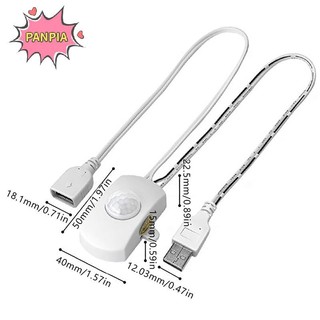 Cảm biến chuyển động Pnpia USB PIR 5A 5-24V Thân hồng ngoại Cảm biến thông minh cho dải đèn LED Giao diện tự động Black White Boutique