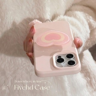 Ốp điện thoại Ins Heart + Giá đỡ + Dây buộc cho iPhone 11 16 15 14 13 12 Pro X Xs Max XR 6 6s 7 8 Plus Vỏ điện thoại TPU mềm Vỏ bảo vệ chống sốc