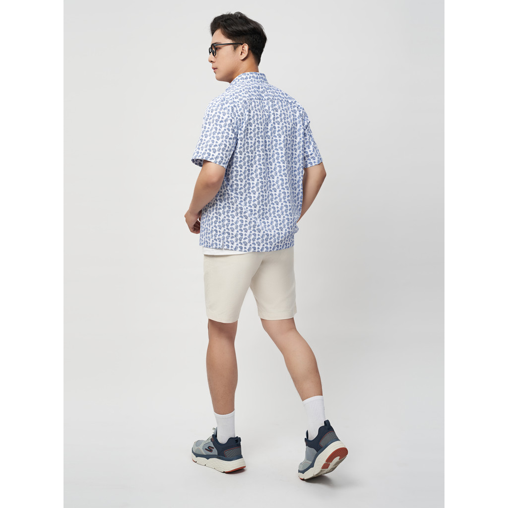 Sơmi ngắn tay lai ngang VIETTIEN SMART CASUAL vải sợi hoa hồng phom regular VT00000216