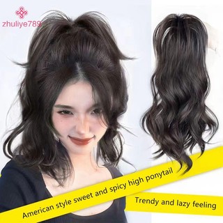 < zhuliye789 > 35cm Hình Thác Nước Tổng Hợp Tóc Giả Xoăn Móng Vuốt Kẹp Sống Động Như Thật Đuôi Ngựa Cao Nối Tóc Lông Tơ Để Tăng Dụng Cụ Tạo Kiểu Tóc